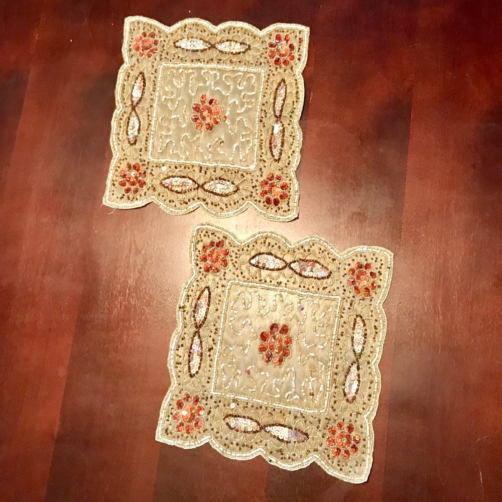 Beaded Indian Silk Wall Hangings